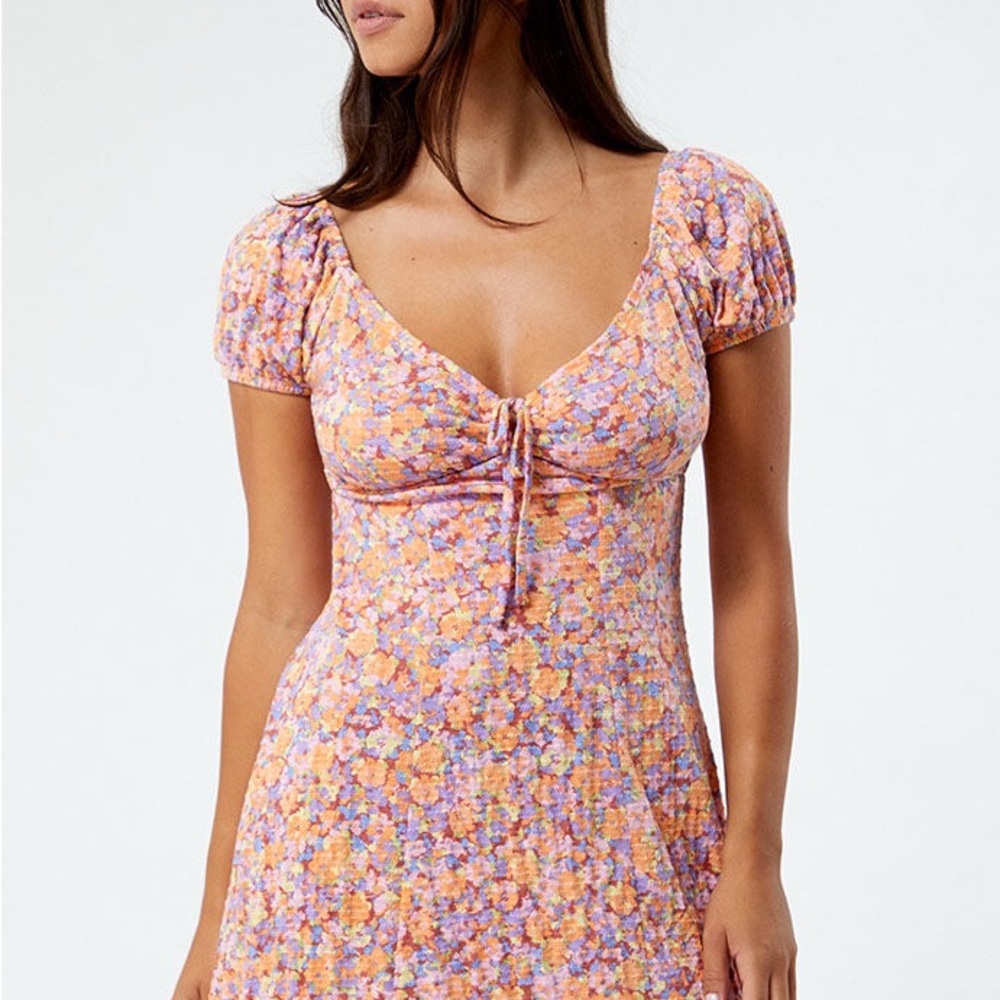 Billabong Orange and Purple Floral Mini Dress - Picture 4 of 14